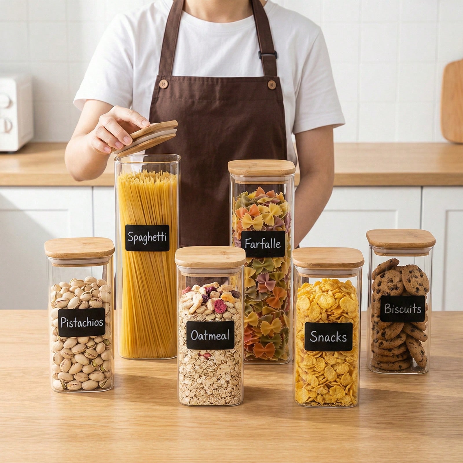 Food Storage For Pantry - 6/12 buah wadah penyimpanan makanan kaca