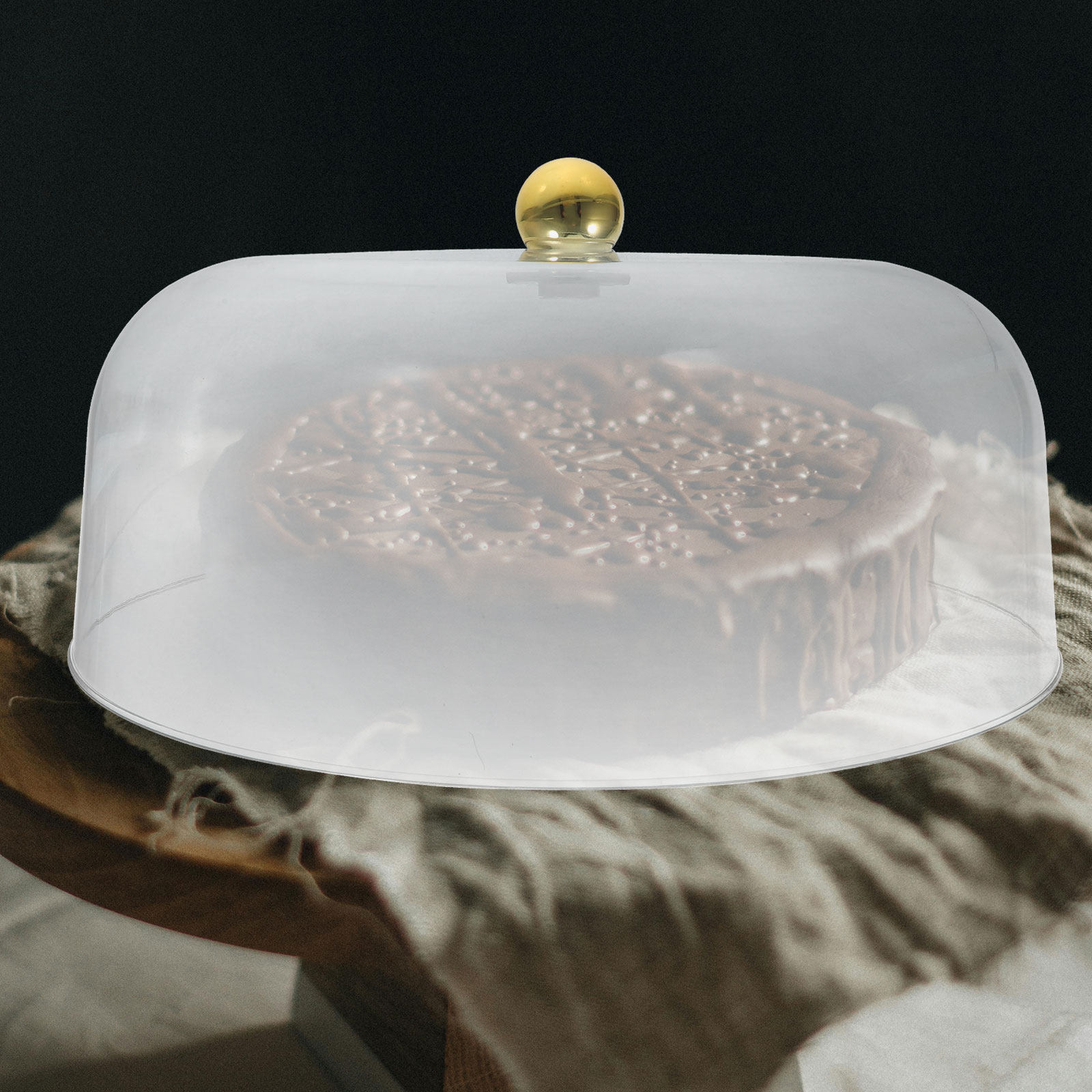 Food Storage Lid - Penutup Kue Transparan Berbahan Plastik 28Cm,