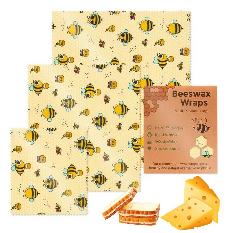 Beeswax Food Wrap - 3pcs makanan dapat digunakan kembali segar