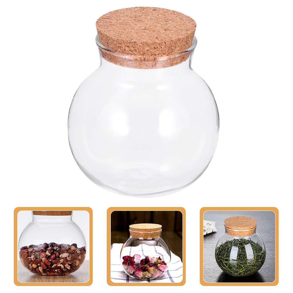 Food Storage Jars With Wooden Lids - Stoples Kaca dengan Tutup Kayu Kedap