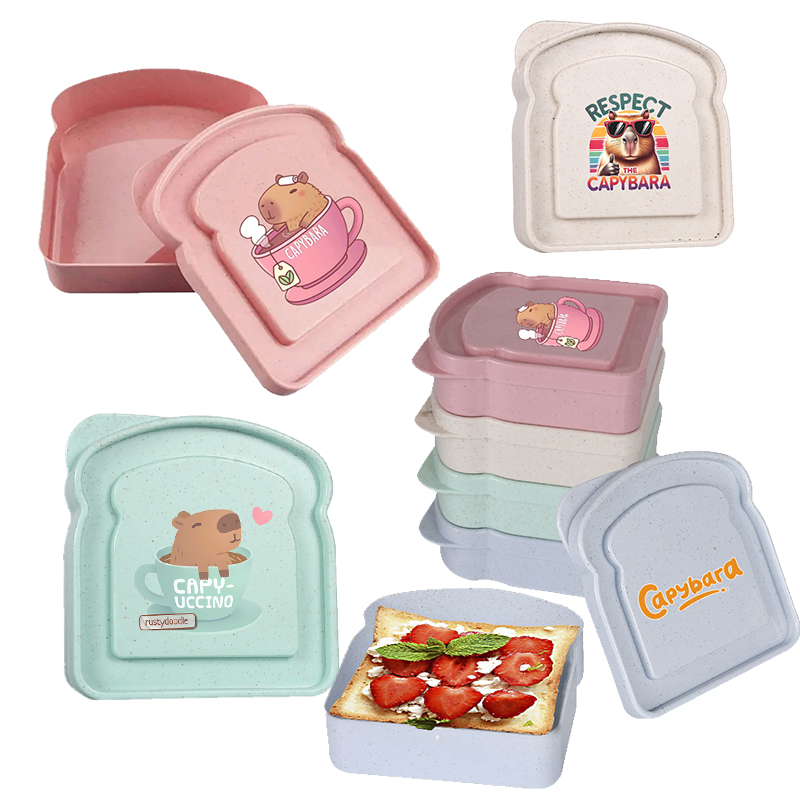 Food Storage Lid - Kotak Penyimpanan Makanan Sandwich Capybara, Wadah
