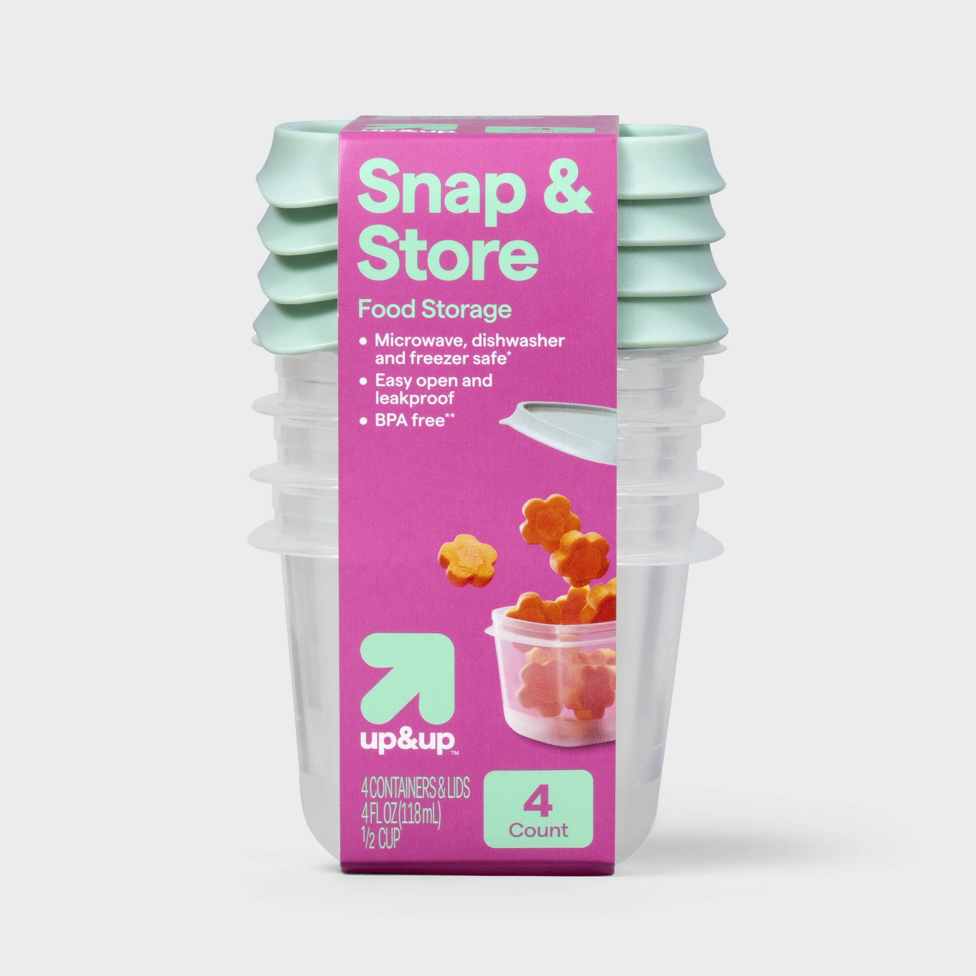 Storage Food Prep - Wadah Penyimpanan Makanan Mini Persegi 4ct,