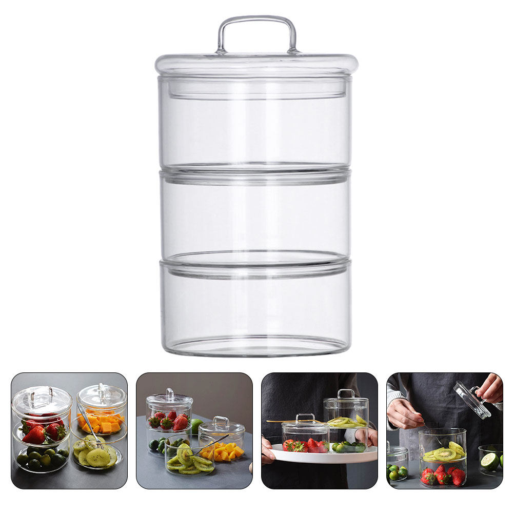Food Storage Jars & Containers - 1Set Wadah Penyimpanan Kaca Transparan, Wadah