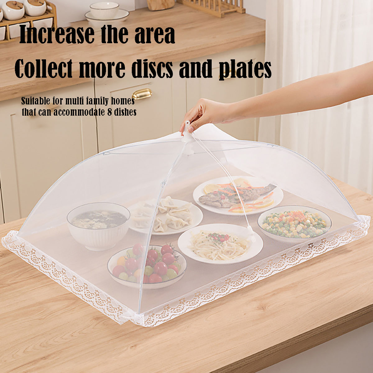 Food Storage Long Term - Penutup Makanan Jaring Lipat Dapat Dicuci