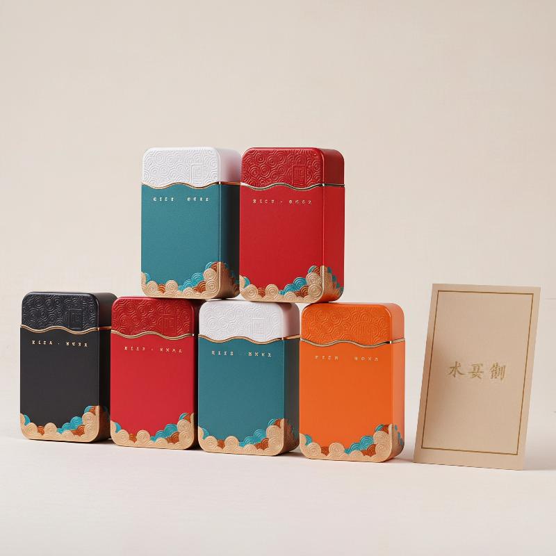Food Storage Non Toxic - Kotak Penyimpanan Teh Logam Berbentuk Persegi