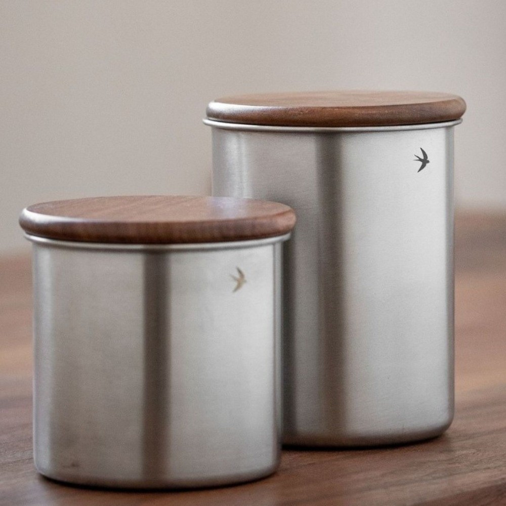 Food Storage Jars With Wooden Lids - Toples Matcha Baja Tahan Karat Baru