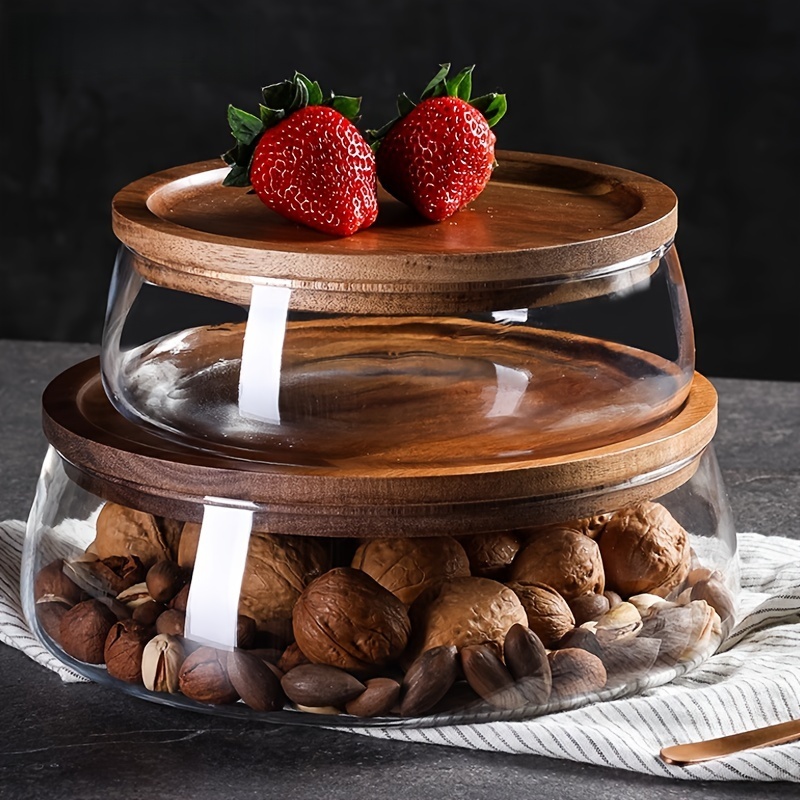 Food Storage Jars With Wooden Lids - Stoples Kaca dengan Tutup Kayu –