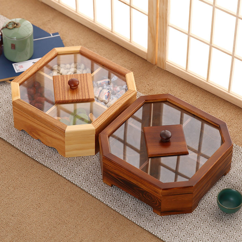 Food Storage Jars With Wooden Lids - Kotak Penyimpanan Biskuit Permen Kayu Baru