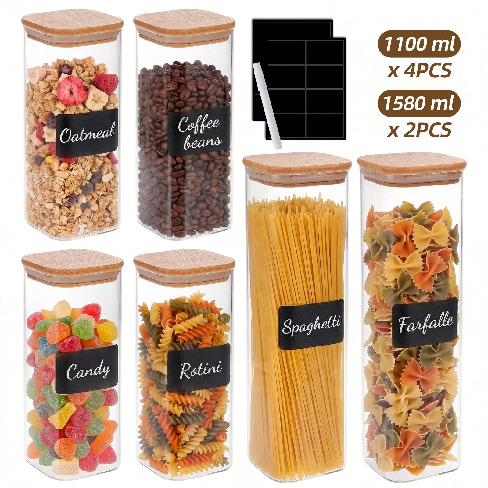 6/12 buah wadah penyimpanan ma - Food Storage For Pantry ulasan dan harga