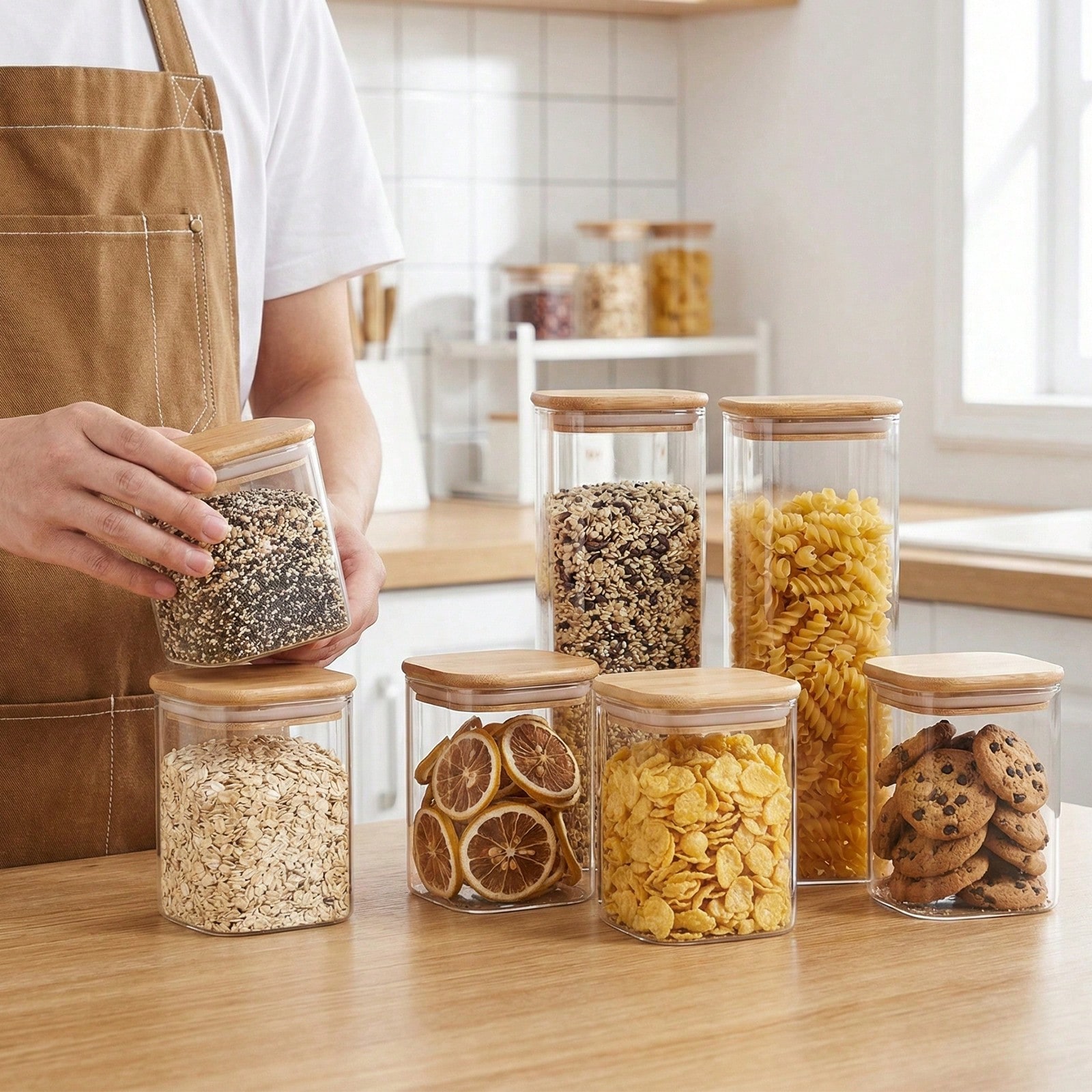 6/12 buah wadah penyimpanan ma - Food Storage For Pantry ulasan dan harga