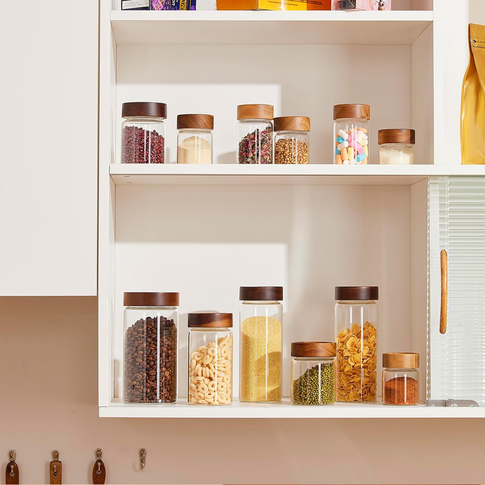 Stoples Penyimpanan Makanan Ka - Food Storage Jars With Wooden Lids ulasan dan harga