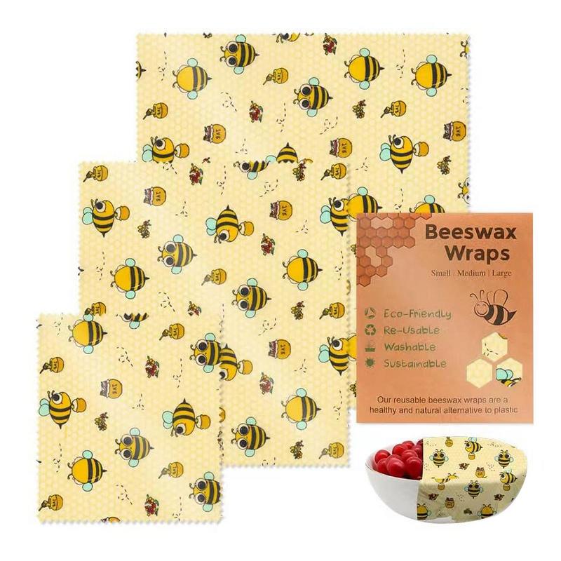 3pcs makanan dapat digunakan k - Beeswax Food Wrap ulasan dan harga