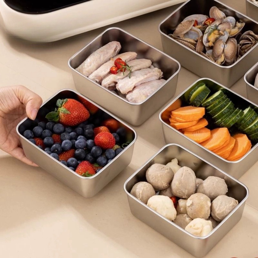 1-2-3pc Wadah Penyimpanan Maka - Food Storage Stainless Steel Containers ulasan dan harga