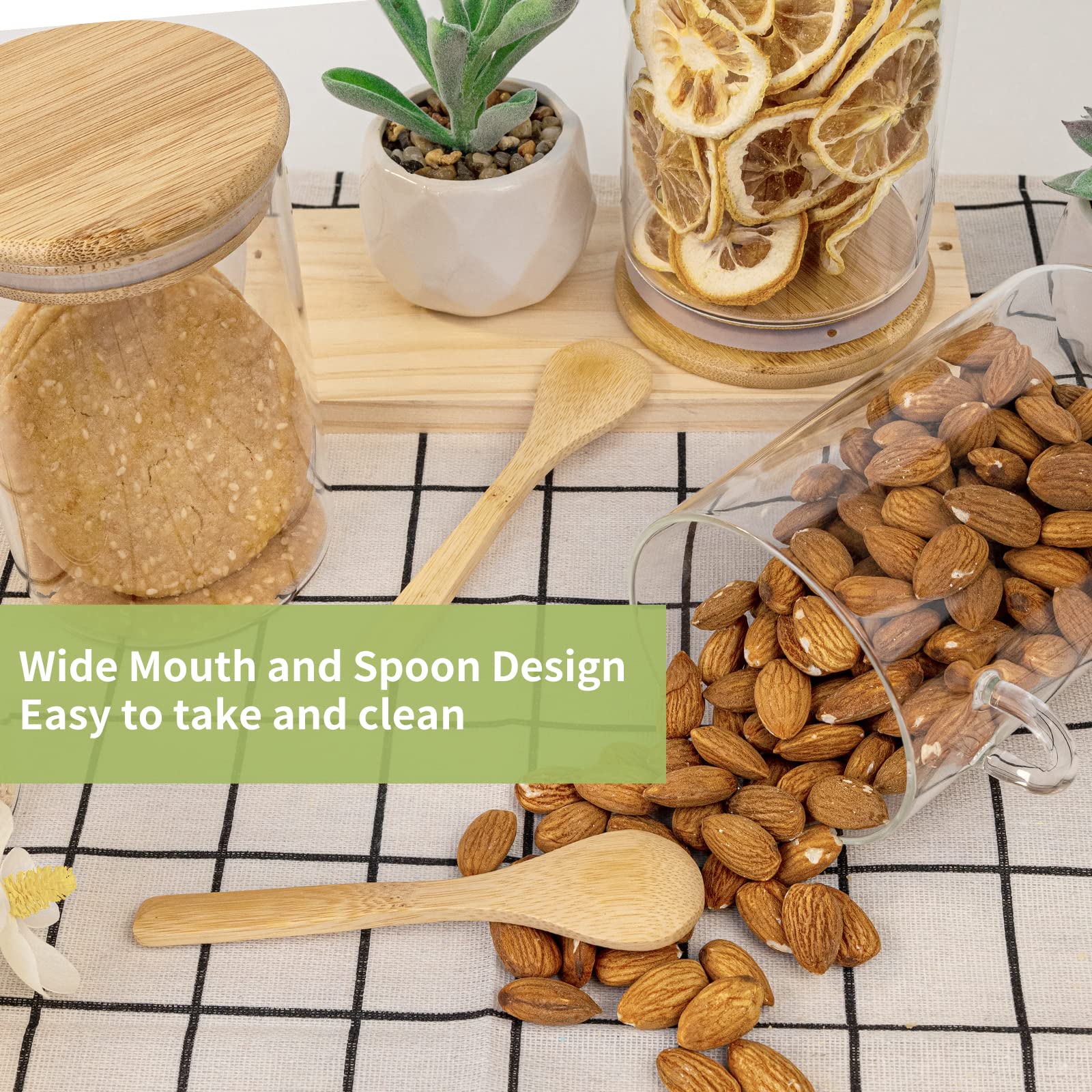 Wadah Penyimpanan Makanan Keda - Food Storage Jars With Wooden Lids ulasan dan harga