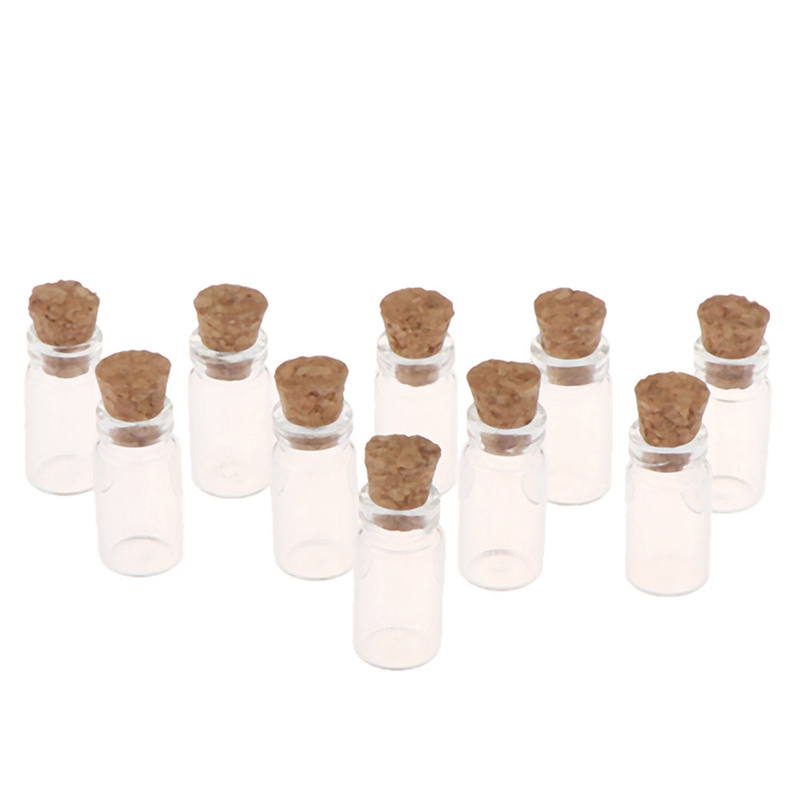 10 Buah 1:12 Model Toples Kaca - Food Storage Jars With Wooden Lids ulasan dan harga