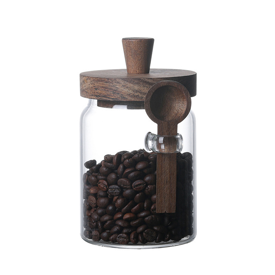 Wadah penyimpanan makanan kaca - Food Storage Jars With Wooden Lids ulasan dan harga