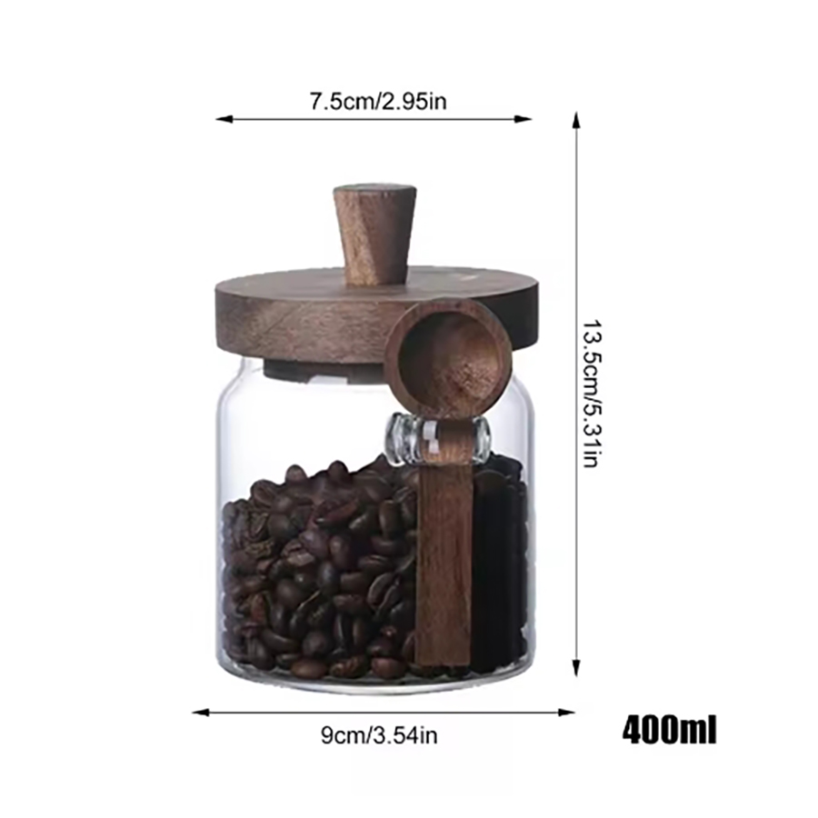 Wadah penyimpanan makanan kaca - Food Storage Jars With Wooden Lids ulasan dan harga