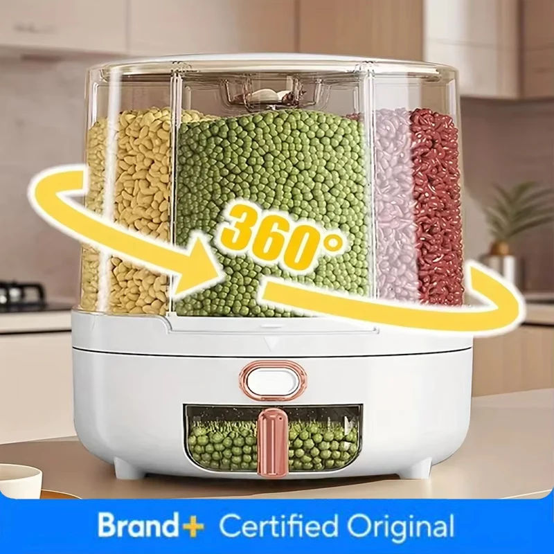6-Kompartemen 360 °   Wadah Pe - Food Storage For Pantry ulasan dan harga