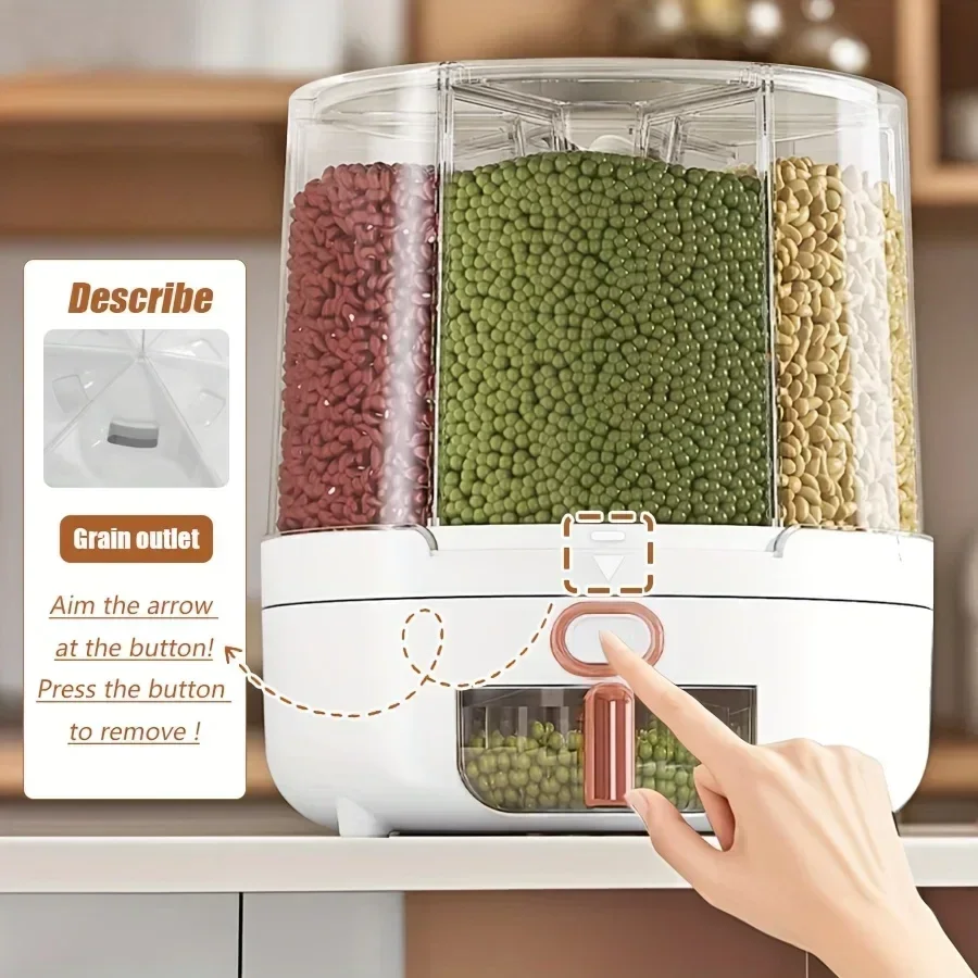 6-Kompartemen 360 °   Wadah Pe - Food Storage For Pantry ulasan dan harga