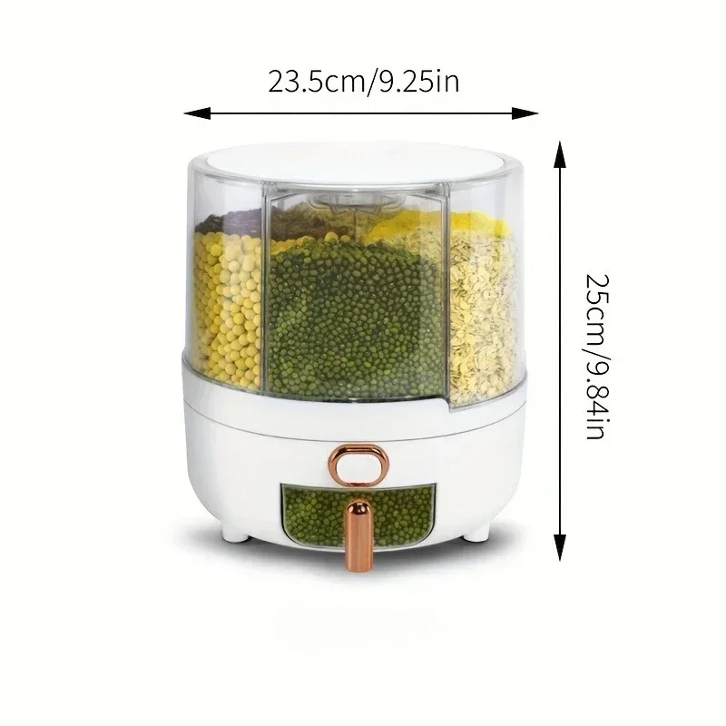6-Kompartemen 360 °   Wadah Pe - Food Storage For Pantry ulasan dan harga