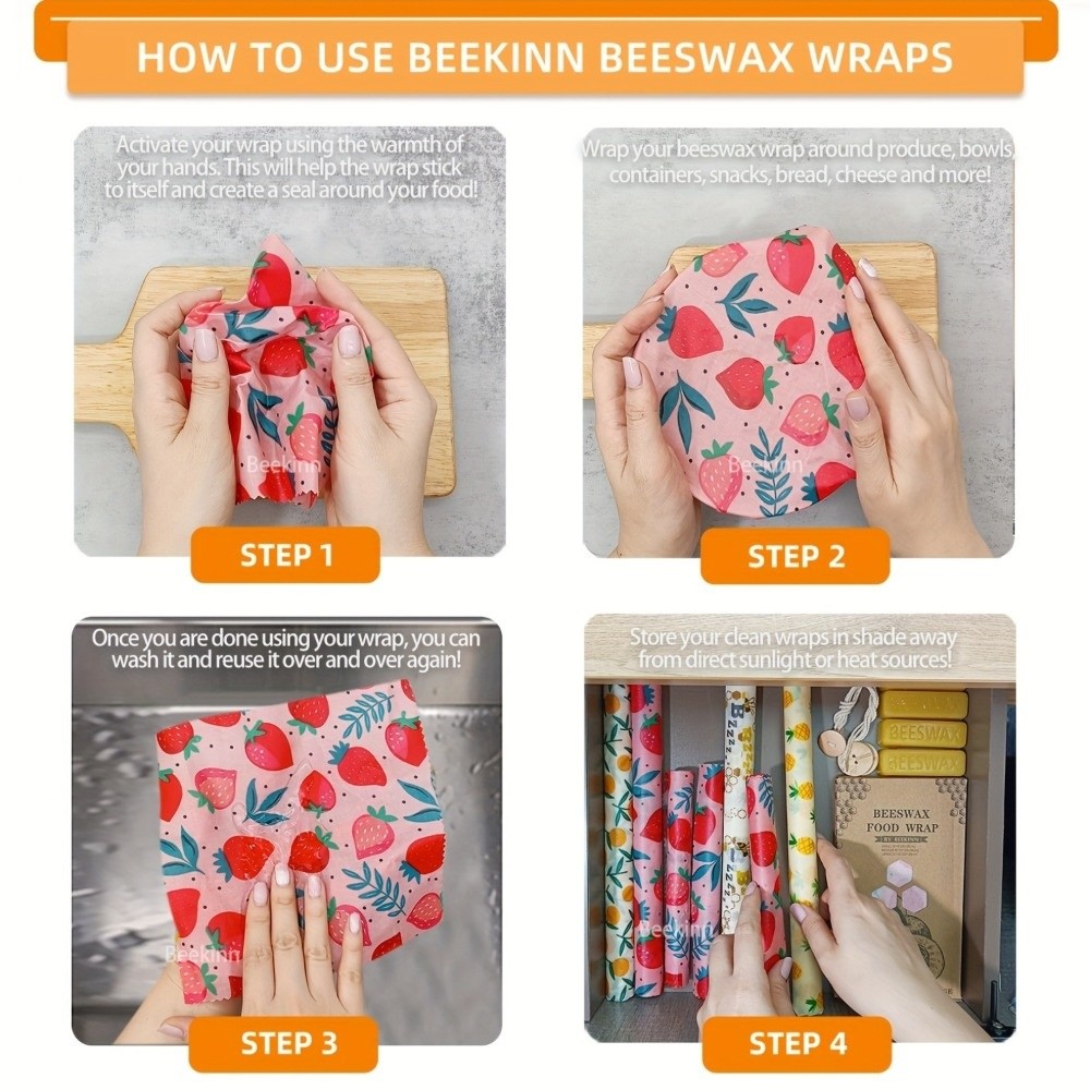 9pcs Pembungkus Makanan dari L - Beeswax Food Wrap ulasan dan harga