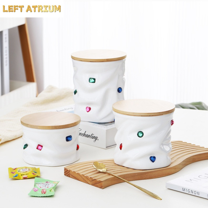 Stoples Keramik Batu Permata d - Food Storage Jars With Wooden Lids ulasan dan harga