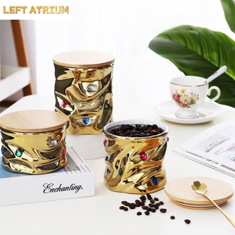 Stoples Keramik Batu Permata d - Food Storage Jars With Wooden Lids ulasan dan harga