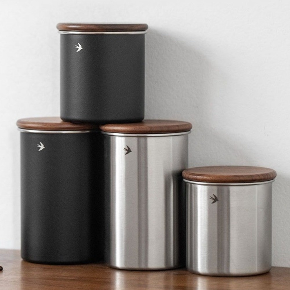 Toples Matcha Baja Tahan Karat - Food Storage Jars With Wooden Lids ulasan dan harga