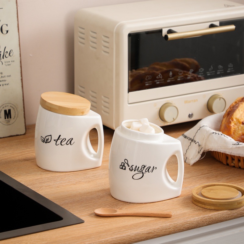 Stoples Keramik dengan Tutup & - Food Storage Jars With Wooden Lids ulasan dan harga
