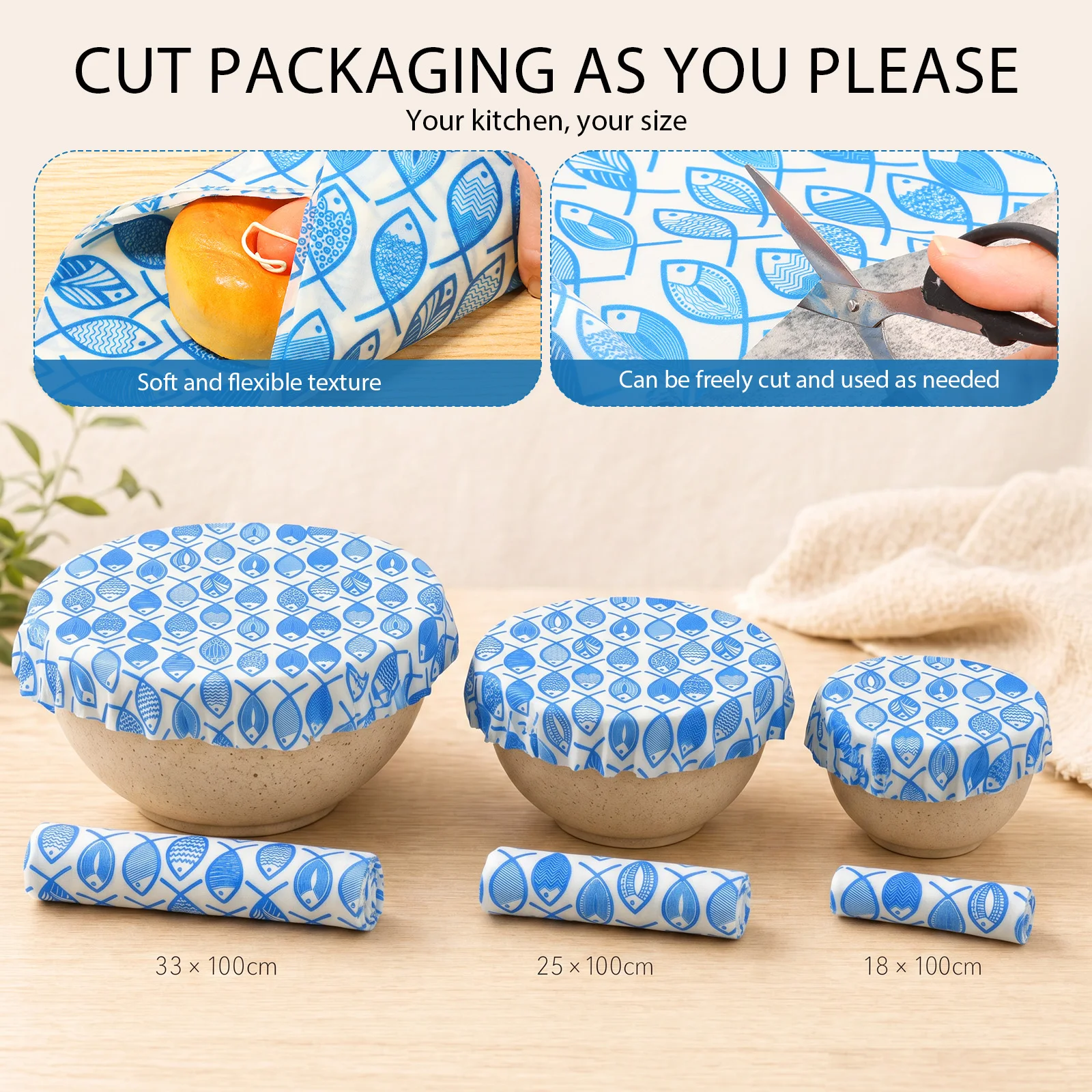 3 Gulungan Kain Pembungkus Mak - Beeswax Food Wrap ulasan dan harga