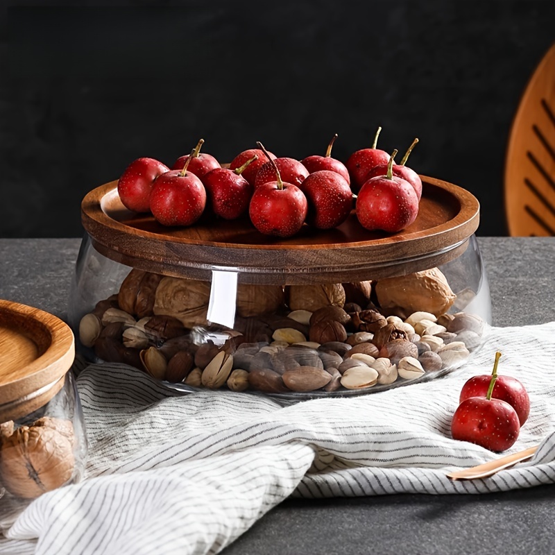 Stoples Kaca dengan Tutup Kayu - Food Storage Jars With Wooden Lids ulasan dan harga