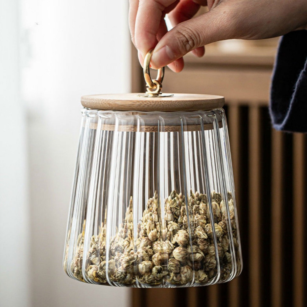 Wadah makanan dapur botol peny - Food Storage Jars With Wooden Lids ulasan dan harga
