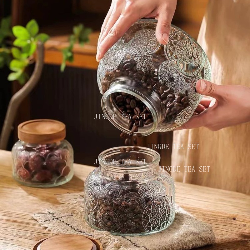 Stoples Penyimpanan Kaca Berpo - Food Storage Jars With Wooden Lids ulasan dan harga