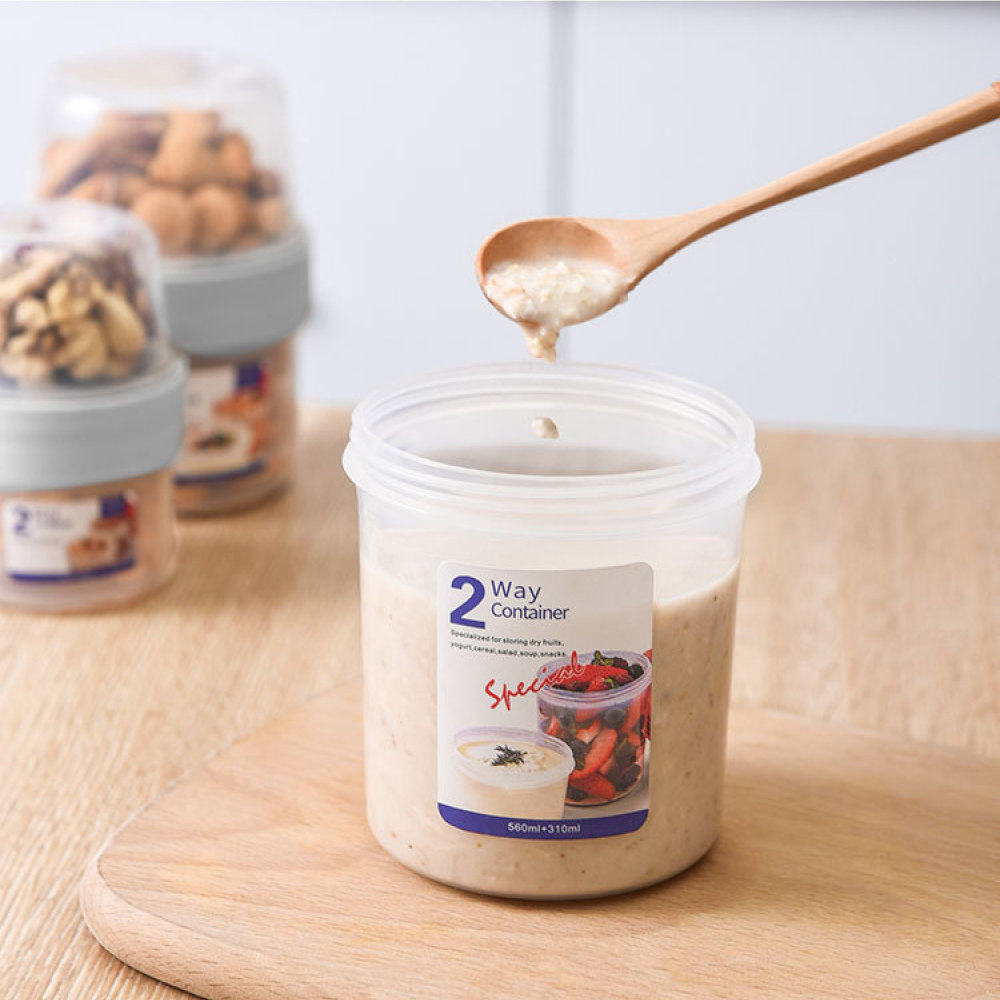 Wadah Makanan Anti Bocor Dua L - Food Storage Jars With Wooden Lids ulasan dan harga